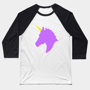 Lavender Unicorn Head Baseball T-Shirt